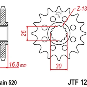 Výprodej JT řetězové kolo přední 347M 15 (347M15JT) konverze