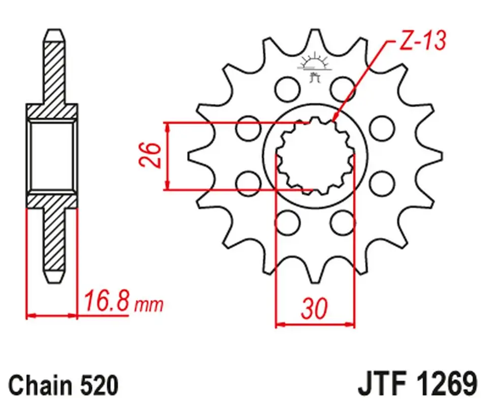 Výprodej JT řetězové kolo přední 347M 15 (347M15JT) konverze