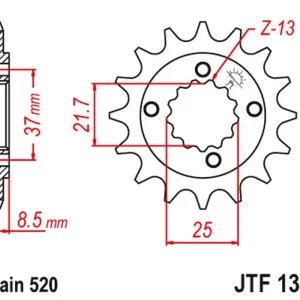Top Prodej JT řetězové kolo přední 350 13 (35013JT)