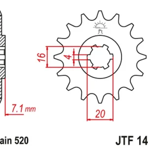 JT řetězové kolečko přední 422 10 KAWASAKI KSF/KXF 80 '03-06', SUZUKI LT 80 '89-06' (42210JT) Přímo Od Výrobce