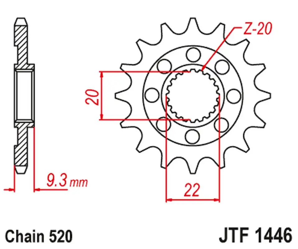 JT řetězové kolečko přední 2146 13 KAWASAKI KXF 250 '06-'17 (214613JT) Cenově Výhodný