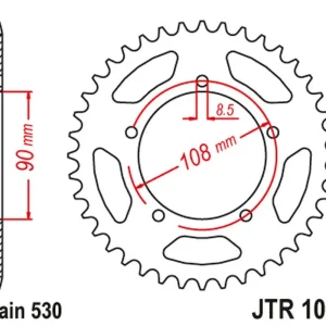 Vrácení Zdarma JT rozeta 1022 42 DUCATI 500 DESMO/SL '79-84', 750 F1 '85-88', 900 S2 '83-85', CAGIVA 350/650 ALAZZURRA SPORTS '85-88' (102242JT)