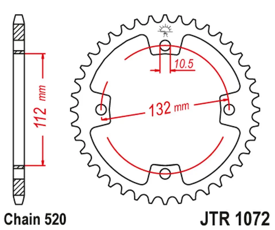 Autentický JT řetězové kolo zadní 4485 38 (448538) KYMCO KXR, KXU, MAXXER, MXU 250/300 '02-'15 (řetěz 520)