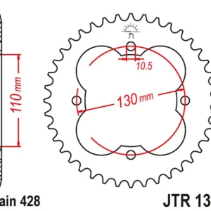 Zlevněný JT rozeta zadní 4355 48 HONDA TRX 90 93-19, TRX 125 87-88 (435548JT)