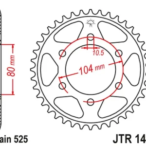 Výhodná Nabídka JT rozeta zadní 4359 42 KAWASAKI ZX750R, NINJA, KLZ VERSYS 12- (435942JT) černá
