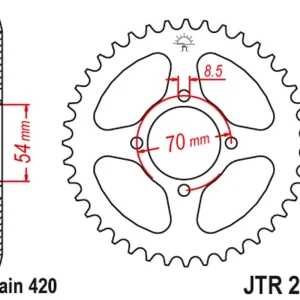 Expresní Doručení JT zadní řetězové kolečko 257 39 HONDA C 50/70 '75-87' (25739JT)