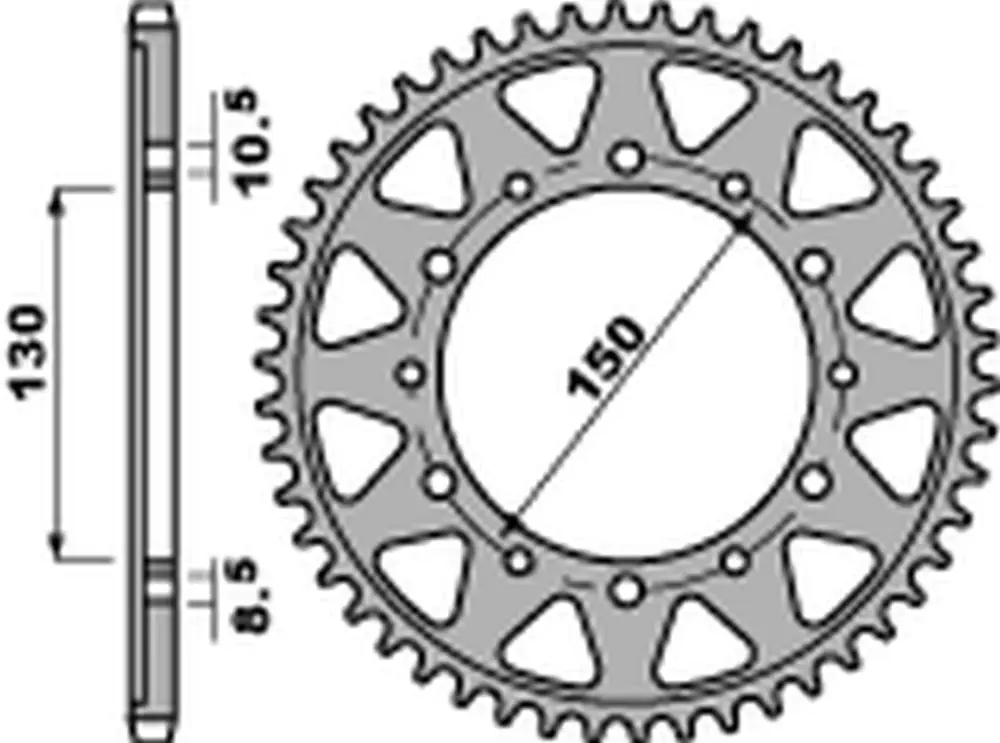 Autentický PBR rozeta 860 49 C45 YAMAHA FZS 600 FAZER/YZF THUNDERCAT '96-'03, GTS 1000 '93-'01, XJR 1200/1300, FJ 1100/1200 (JTR859.49) (ŁAŃC. 530) (MADE IN ITALY)