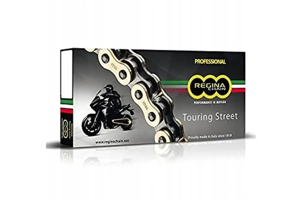 Novinka REGINA hnací řetěz 525ZRT (124 článků) Z-RING TOURING-STREET do 900 ccm zlatý včetně spojek (137ZRT/018)