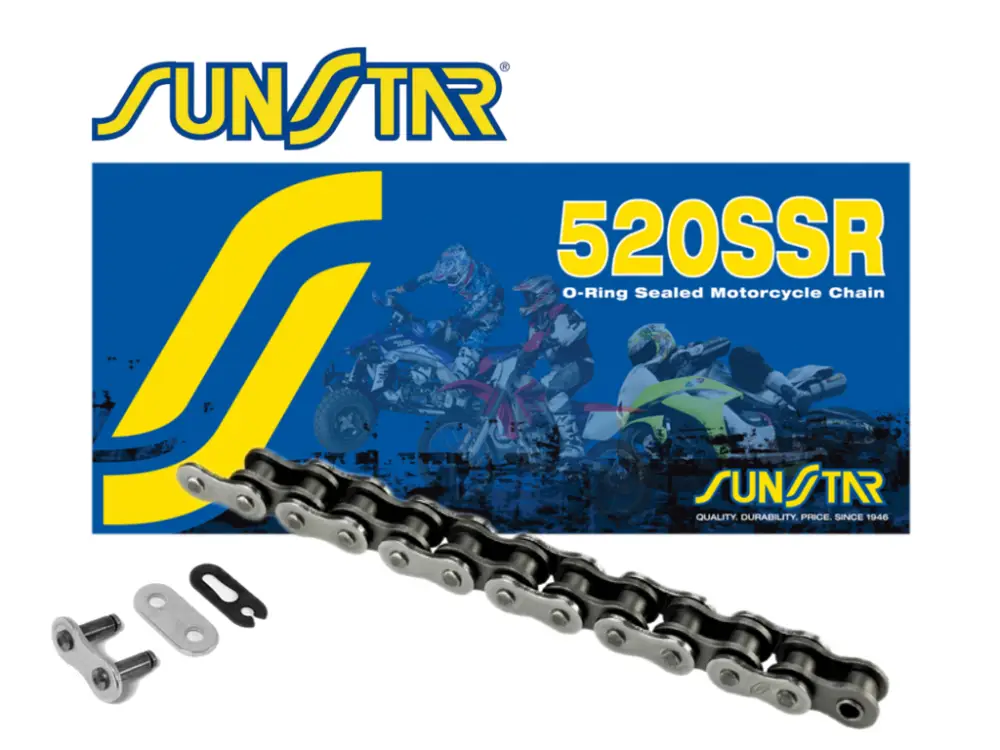 SUNSTAR hnací řetěz 520SSR-108N (520V) do 400 ccm (O RING) přírodní barva - MADE IN JAPAN Tovární Cena