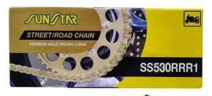 Super Cena SUNSTAR hnací řetěz 530RRR1-114G (530ZVMX2) do 1400 ccm (XW RING) barva zlatá - nahrazuje SS530RTG1-114G - MADE IN JAPAN