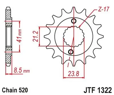 Značkový GROSSKOPF řetězové kolo přední 2071 13 HONDA XR 400 96-04 (JTF1322.13)