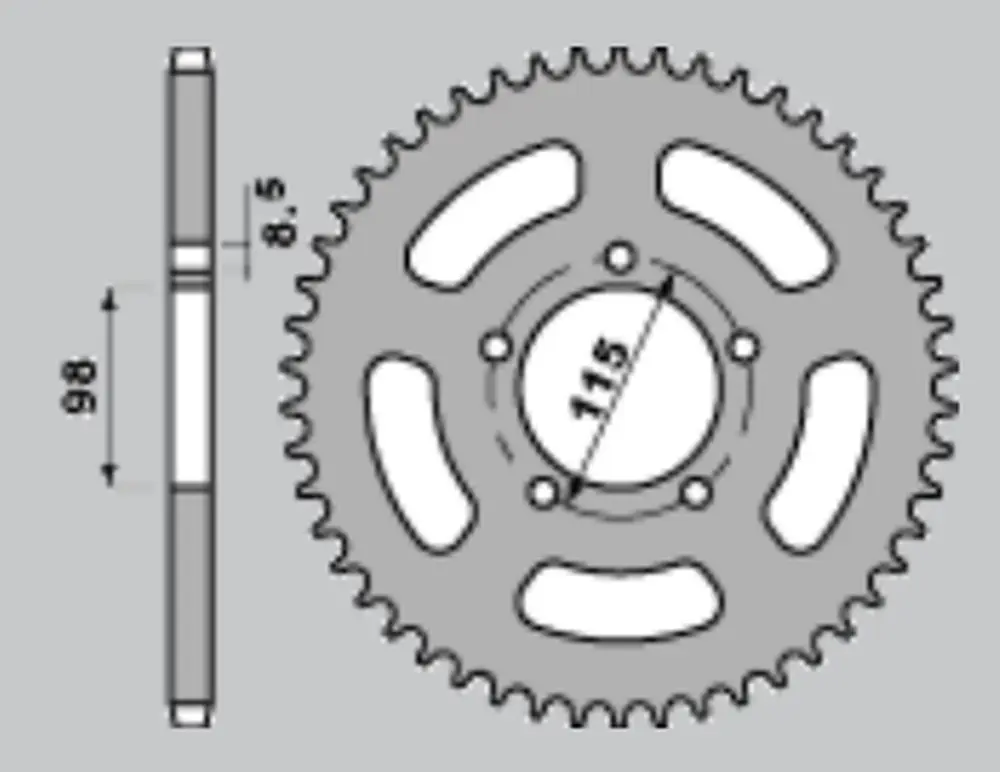 Novinka PBR rozeta zadní 893 60 C45 KTM SX 60/65 (řetěz 420) (JTR894.60) (MADE IN ITALY)