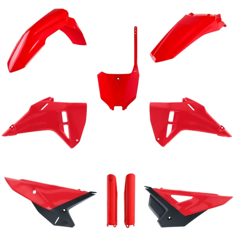 Akční Cena POLISPORT kompletní sada plastů (FULL KIT) HONDA CRF 250R 25-26; CRF 450R 25-26 v sadě přední tabulka (8670700001) a kryty tlumičů (8351900003) barva červená OEM