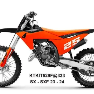 UFO kompletní sada plastů (FULL KIT) s kryty tlumičů KTM SX 125 / 250 / 300 TBI 23-24, SX-F 250 / 350 / 450 23-24 barva oranžová / černá Ihned K Objednání
