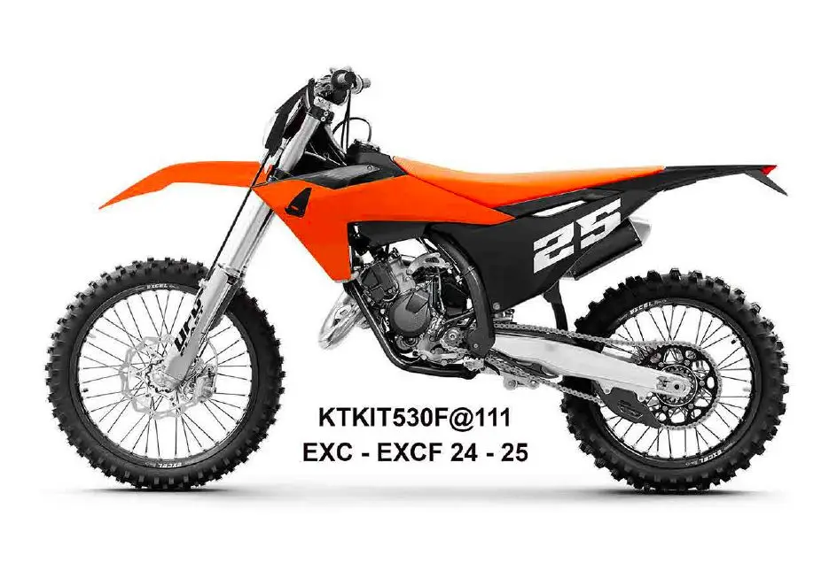 UFO kompletní sada plastů (FULL KIT) s kryty tlumičů KTM EXC 150 / 250 / 300 TBI 24-25, EXC-F 250 / 350 / 450 / 500 24-25 barva oranžová / černá Ihned K Objednání