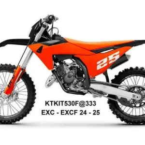 UFO kompletní sada plastů (FULL KIT) s kryty tlumičů KTM EXC 150 / 250 / 300 TBI 24-25, EXC-F 250 / 350 / 450 / 500 24-25 barva černá / oranžová Akční Nabídka