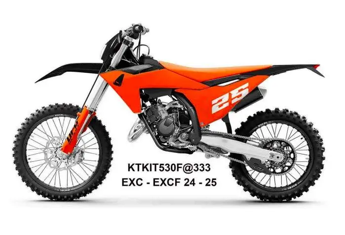UFO kompletní sada plastů (FULL KIT) s kryty tlumičů KTM EXC 150 / 250 / 300 TBI 24-25, EXC-F 250 / 350 / 450 / 500 24-25 barva černá / oranžová Akční Nabídka