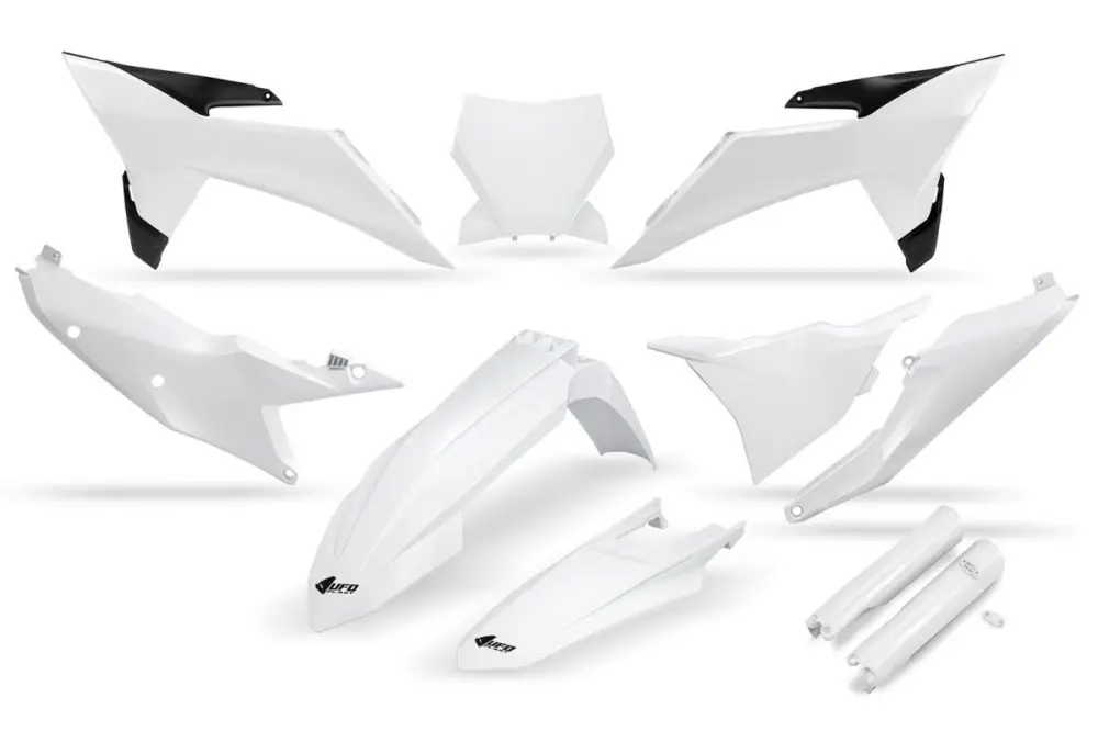 Speciální Cena UFO kompletní sada plastů (FULL KIT) s kryty tlumičů KTM SX 125 / 150 / 250 / 300 25-26, SXF (SX-F) 250 / 350 / 450 25-26 barva bílá