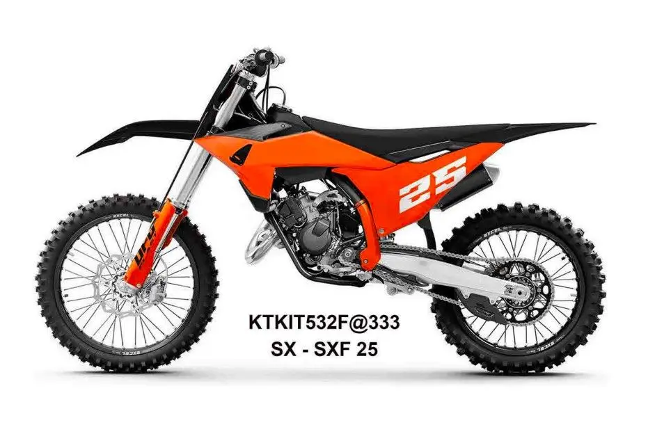 Akční Nabídka UFO kompletní sada plastů (FULL KIT) s kryty tlumičů KTM SX 125 / 150 / 250 / 300 25-26, SXF (SX-F) 250 / 350 / 450 25-26 barva oranžová / černá