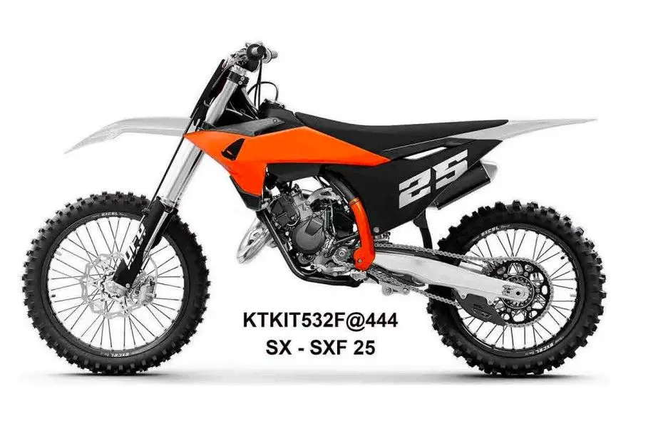 UFO kompletní sada plastů (FULL KIT) s kryty tlumičů KTM SX 125 / 150 / 250 / 300 25-26, SXF (SX-F) 250 / 350 / 450 25-26 barva bílá / oranžová / černá Pouze Dnes