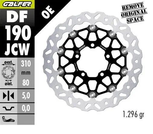 GALFER přední brzdový kotouč KAWASAKI Z 800 13-; ZX-6R (636) 13-; ZX 10R NINJA 08-; VERSYS 1000 15-; GTR 1400 07-; ZZR 1400 06- (FLOATECH) (310X80X5mm) Super Cena