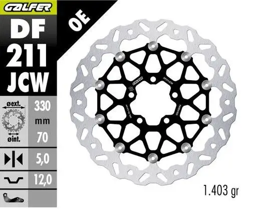 GALFER přední brzdový kotouč KAWASAKI ZX 10R SE 18-; ZX 10RR NINJA 17- (FLOATECH) (330X70X5mm) Nejlepší Cena