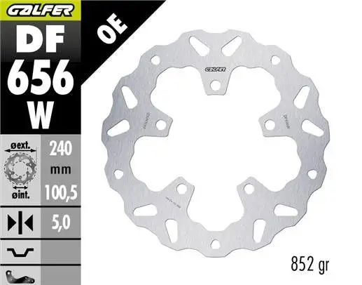 GALFER brzdový kotouč zadní CF MOTO 450MT 24- (WAVE FIXED) (240X100,5X5mm) Sleva