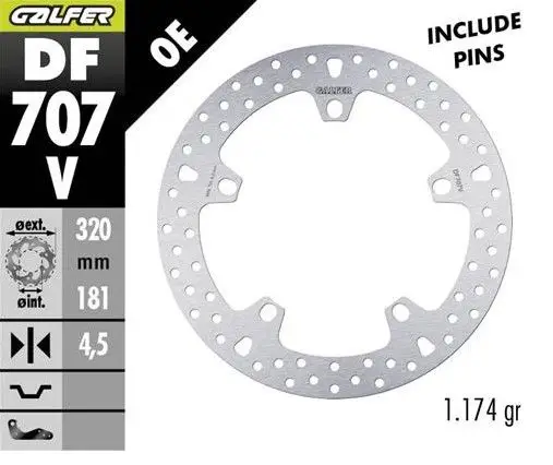 GALFER přední brzdový kotouč BMW F 800R/S/ST/GT 09-; F 900XR 20-; R 850R/RT 04; R 1100S 01-; R 1100/1500/1200/1250S/R/RT/S/ST/GS 01-; K 1200/1300/1600LT/GT/S/RS 02-; HUSQVARNA NUDA 900R 11- (ROUND DISC FIXED) (320X181X4,5mm) Top Prodej