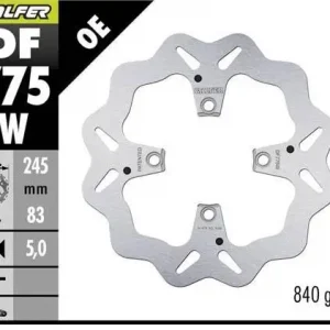 Aktuální GALFER brzdový kotouč zadní DUCATI 1098 07-; PANIGALE 18-; STREETFIGHTER 09- (WAVE DISC) (245X83X5mm)
