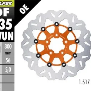 Akce GALFER přední brzdový kotouč HARLEY-DAVIDSON (300X56X5) plovoucí barva oranžová