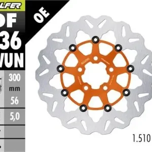 Sleva GALFER brzdový kotouč zadní HARLEY-DAVIDSON (300X56X5) plovoucí barva oranžová