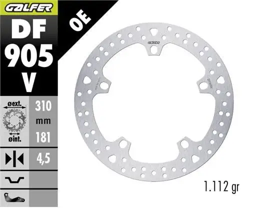 GALFER přední brzdový kotouč BMW R 1300GS ADVENTURE 23-25 (ROUND DISC) (310X181X4.5mm) Ověřený