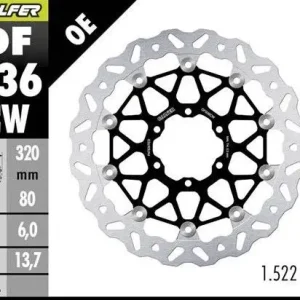 GALFER přední brzdový kotouč BMW M 1000R 23-; M 1000RR 21-; M 1000XR 24-; S 1000R 21- ; S 1000RR 19-; S 1000XR 20- (WAVE FLOATING) (320X80X5mm) Značkový