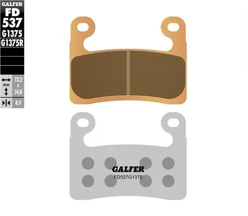 Omezená Nabídka GALFER brzdové destičky KH724 sintrované barva zlatá sport BMW S 1000RR 19-23; S 1000XR 20-23; R 1250GS 19-23; R1250RT 19-23