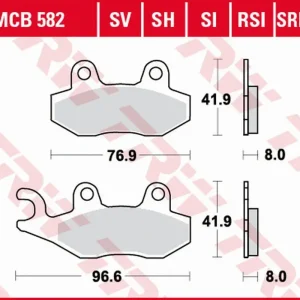 Vysoce Kvalitní TRW ZF brzdové destičky KH135 sintrované STREET KAWASAKI KLX 125 10-13, KX 125/250/500 89-93, KDX 200/250 93-94, KLX 09-17, SUZUKI RM 125/250 87-95, RM-X 250 89-95, YAMAHA YZ 125/250 2T 89-97, WR 125 91-97, TT-R 250 93-00 přední