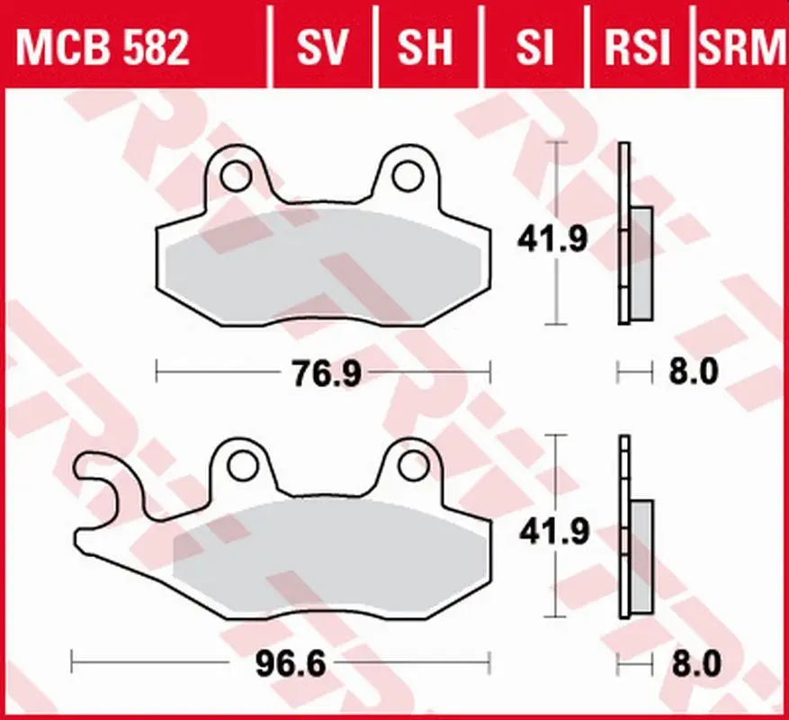 Vysoce Kvalitní TRW ZF brzdové destičky KH135 sintrované STREET KAWASAKI KLX 125 10-13, KX 125/250/500 89-93, KDX 200/250 93-94, KLX 09-17, SUZUKI RM 125/250 87-95, RM-X 250 89-95, YAMAHA YZ 125/250 2T 89-97, WR 125 91-97, TT-R 250 93-00 přední
