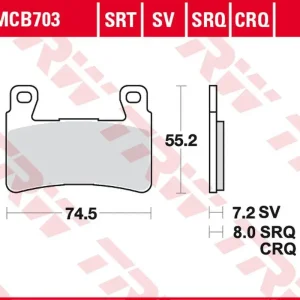 Finální Výprodej TRW ZF brzdové destičky KH265 karbonové závodní HONDA CBR 900RR FIREBLADE 98-03, VTR 1000 SP1/SP2 00-07 přední