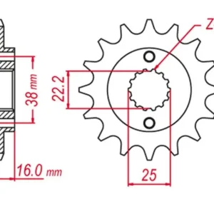 GROSSKOPF řetězové kolo přední 490 14 DUCATI MONSTER/MULTISTRADA/SCRAMBLER 400/600/620/695/750/797/800/851/888/900/906/916 (-1) (JTF736.14) Top Prodej
