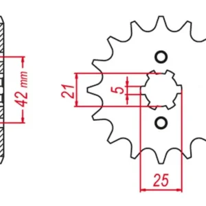 GROSSKOPF řetězové kolo přední 569 14 YAMAHA YZ 250 80-98, YFZ 350 BANSHEE 89-06 KAWASAKI KX 250 87-96, KX 500 87-04 (JTF569.14) Vysoce Kvalitní