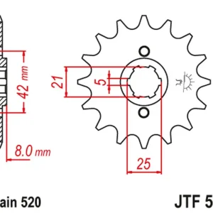 Cenově Výhodný JT řetězové kolo přední 575 13 YAMAHA XT 600 '83-'86, TT600, XT550 (57513JT)