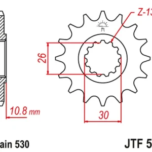 Tovární Cena JT řetězové kolo přední 579 14 YAMAHA R1/ FJ 1200/ XJR (57914JT)