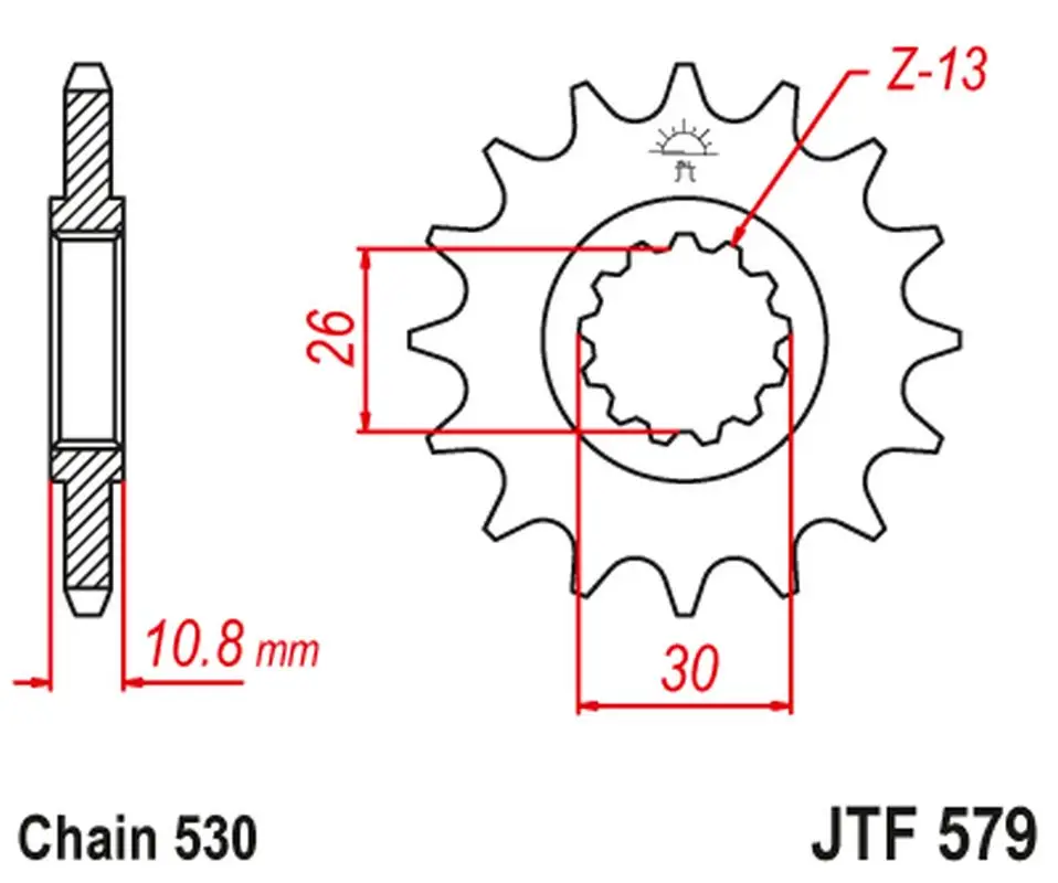 Tovární Cena JT řetězové kolo přední 579 14 YAMAHA R1/ FJ 1200/ XJR (57914JT)
