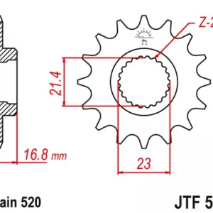 Akce JT řetězové kolo přední 443 15 YAMAHA XJ 600 DIVERSION '92-'03 (44315JT)