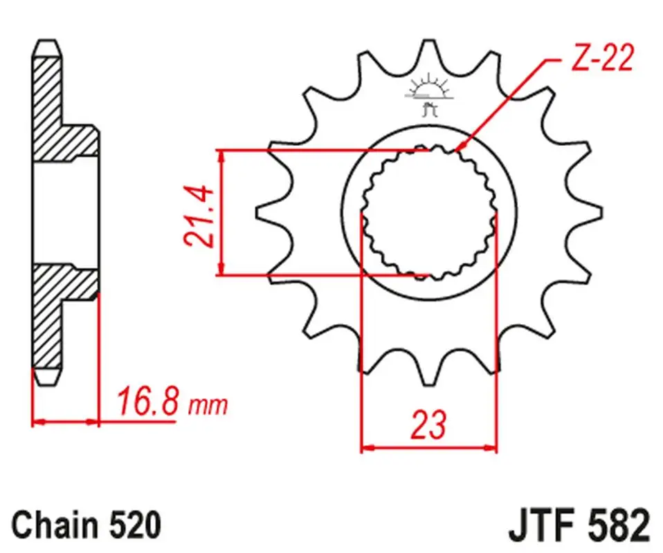 Akce JT řetězové kolo přední 443 15 YAMAHA XJ 600 DIVERSION '92-'03 (44315JT)