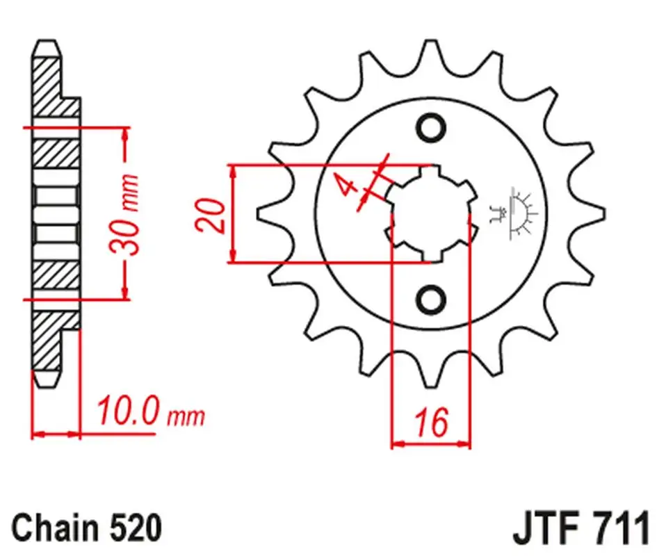 Tovární Cena JT řetězové kolo přední 720 14 CAGIVA 125 W8/FRECCIA/PLANET/MITO/RAPROR '85-10' (72014JT)