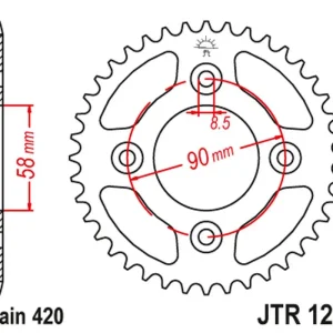Ihned K Objednání JT rozeta 4463 37 HONDA CRF 50 '04-20', XR 50 '00-04' (446337JT)