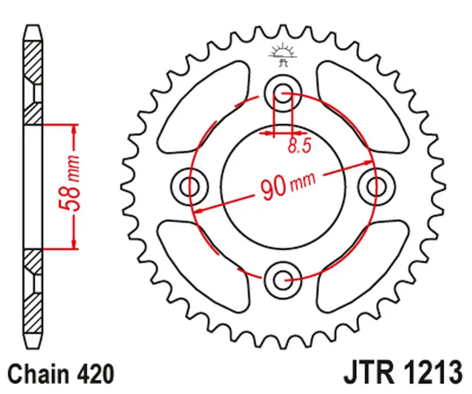 Ihned K Objednání JT rozeta 4463 37 HONDA CRF 50 '04-20', XR 50 '00-04' (446337JT)