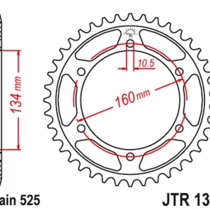 Finální Výprodej JT rozeta zadní 4405 44 HONDA CBR 600RR 03-06 (PC37) (440544JT)