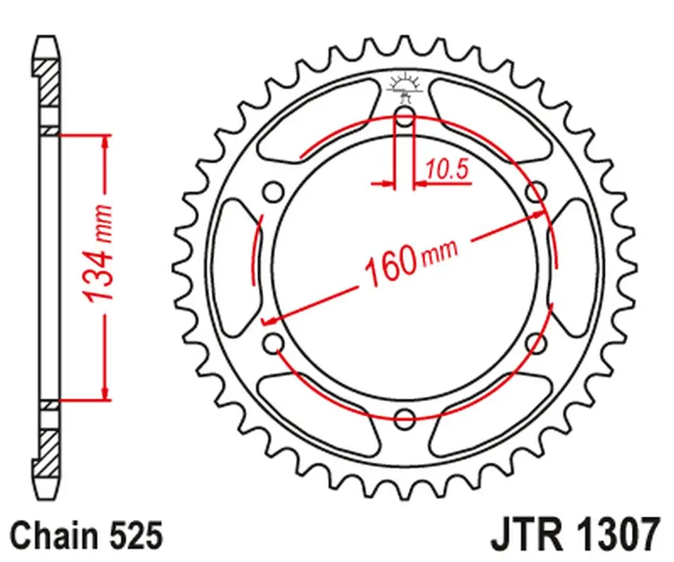 Finální Výprodej JT rozeta zadní 4405 44 HONDA CBR 600RR 03-06 (PC37) (440544JT)