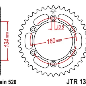 Cenová Bomba JT rozeta zadní 4400 42 HONDA CBR 600F 01-20, CBR 900 RR 00-03, CBR 1000 RR 04-20, VTR 1000 SP1/SP2 00-06 (440042JT) konverze
